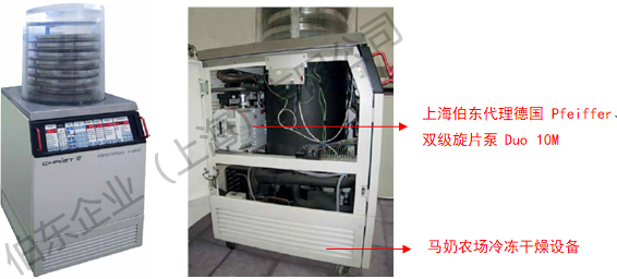 上海伯东 Pfeiffer 双级旋片泵用于奶制品冷冻干燥